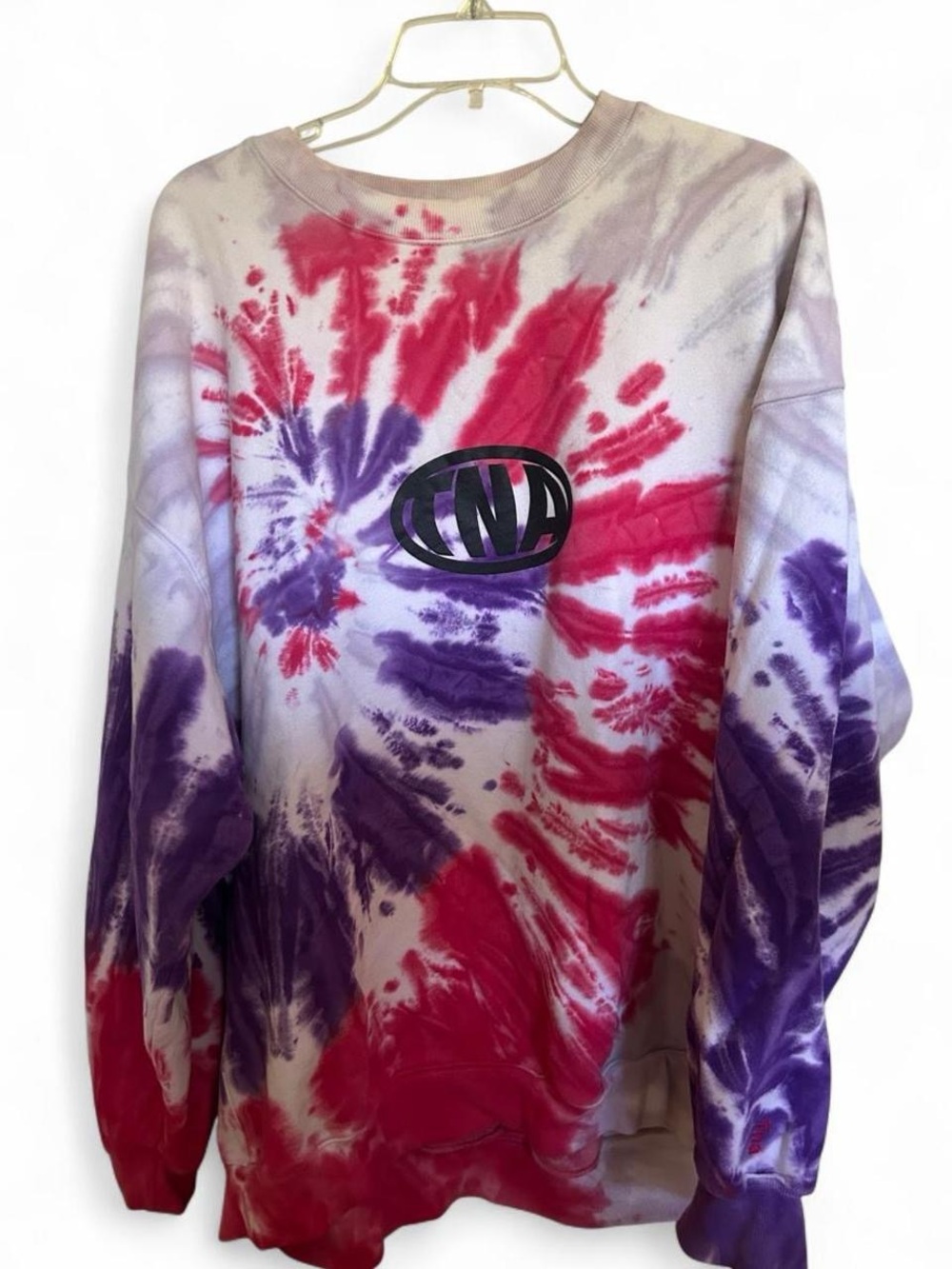 TNA CozyAF Tie-Dye Crewneck Oversized Sweatshirt